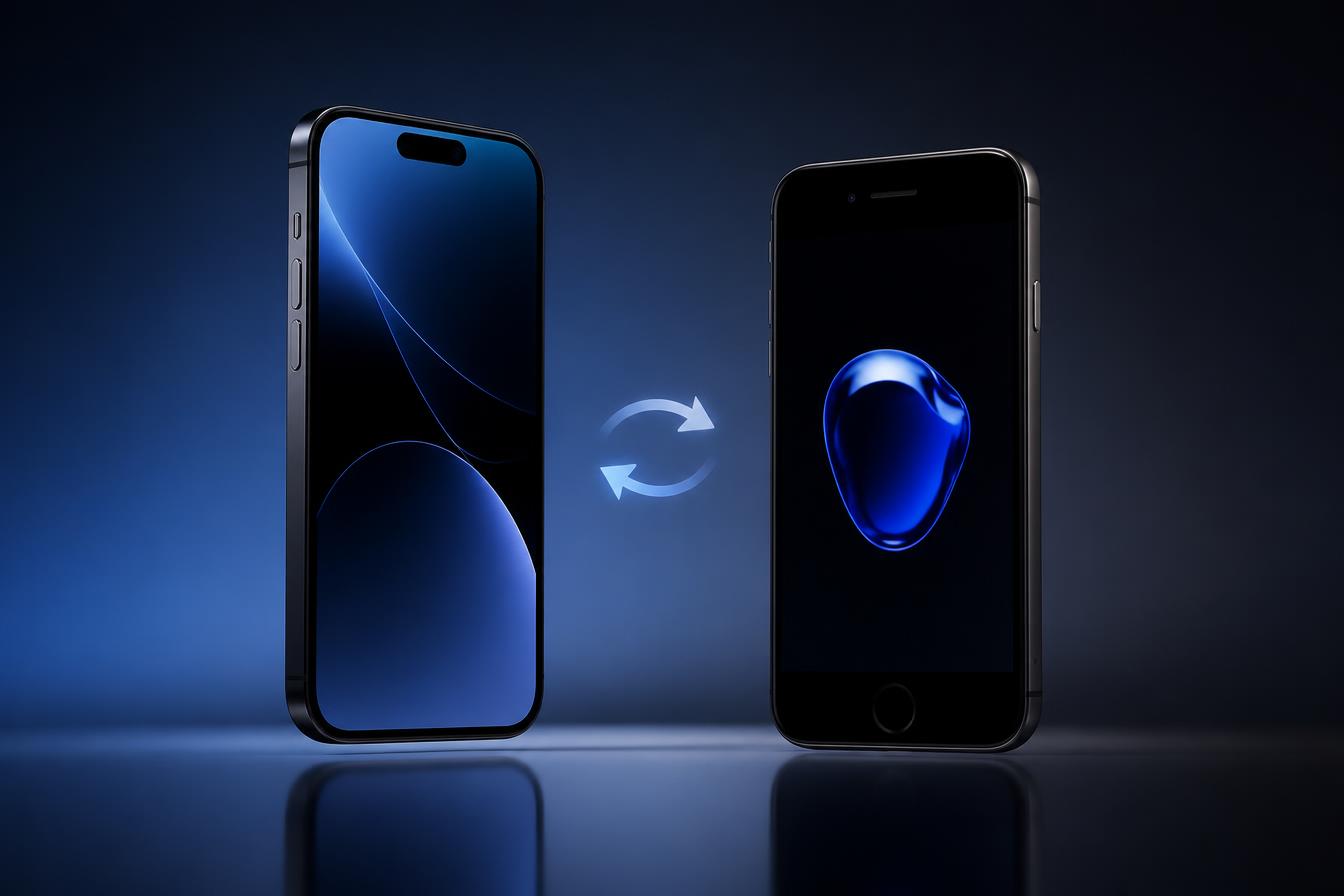 Dos iPhone representando el intercambio del plan canje